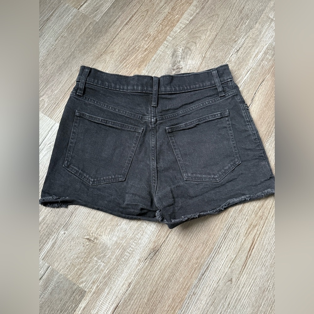 J. Crew Button Fly Denim Shorts Cotton High Rise Black Frayed Size 27 28 29 - Picture 4 of 9